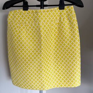 Ann Taylor Yellow and White Patterned Skirt
